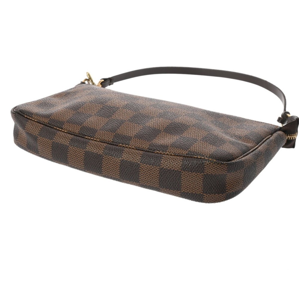 LOUIS VUITTON Damier Pochette Accessoires Brown N51985 Women's Canvas Pouch - Picture 7 of 13